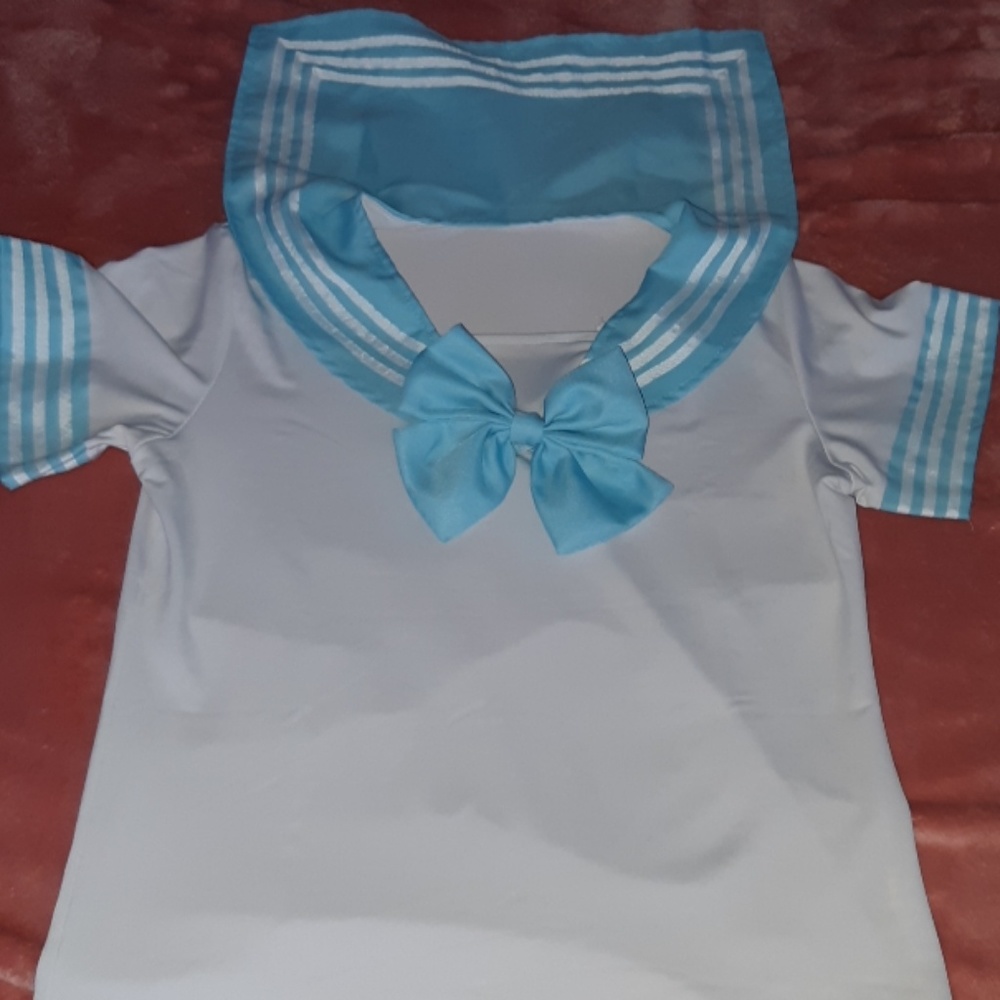 Pastel Blue School Girl Cosplay Top